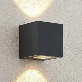 ARCCHIO Außenwandleuchte Aluminium 12,5 cm 2-flammig schwarz