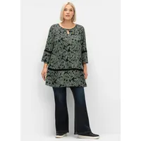 sheego Tunika in schwarz-grün | Gr.: 56