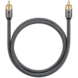 goobay Mono-Cinchkabel 3 m Schwarz/Silber