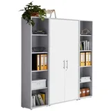 moebel-dich-auf Aktenschrank OFFICE EDITION (Set 3, abschließbar, Metallgriffe) Made in Germany grau|silberfarben