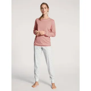 CALIDA Sweet Dreams Pyjama With Cuff rosa gestreift Baumwolle, Small Damen,