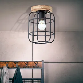 Brilliant Gwen 1-flg. Ø 20 cm zylinderförmig Holz/Schwarz Korund
