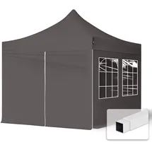 TOOLPORT Faltpavillon Economy 3 x 3 m inkl. 4 Seitenteile dunkelgrau 582635