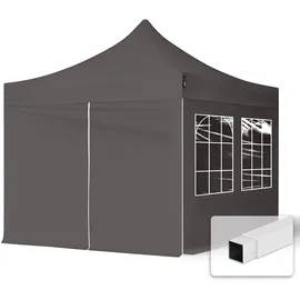 TOOLPORT Faltpavillon Economy 3 x 3 m inkl. 4 Seitenteile dunkelgrau 582635