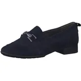 TAMARIS COMFORT Damen Loafer ohne Absatz aus Leder Business Slippers Comfort Fit, Blau (Navy Suede), 37 EU