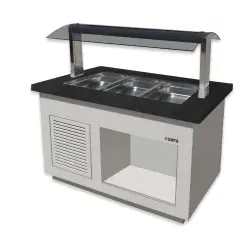 SARO Heißes Buffet PREMIUM LINE SB, Hochwertiges Buffet für warmes Essen ideal für Veranstaltungen und Feiern, Farbe: weiß, Breite: 130 cm