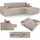 Juskys Eckcouch Cord 3-Sitzer Taupe