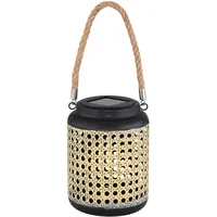 GLOBO LED Bambusoptik Solarlaterne schwarz/braun