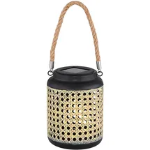 GLOBO LED Bambusoptik Solarlaterne schwarz/braun