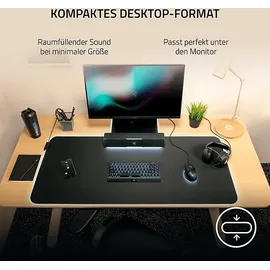 Razer Leviathan V2 X - PC-Gaming-Soundbar (mit Full-Range-Treibern, Kompaktes Format, Stromversorgung und Audio per USB Typ C, Bluetooth 5.0, Chroma RGB) Schwarz
