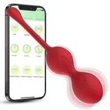 LZYLWC Liebeskugeln für die Frau Beckenbodentrainer mit Vibration Vibro Ei mit Fernsteuerung für unterwegs 10 Modi & App-Steuerung für Frauen vibratorensets für frauen mit fernbedienung(Rot)