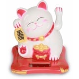 YUMILI Winkekatze, Glückskatze Chinesische Glückskatze Lucky Cat, Solarbetriebene Entzückende Glückliche Winkende Glückskatze für Display Car Decor, Geschäfte, Restaurants und Heimdekoration (Weiß)