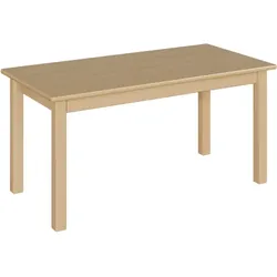 Rechtecktisch mit Massivholzgestell und Schichtstoffplatte