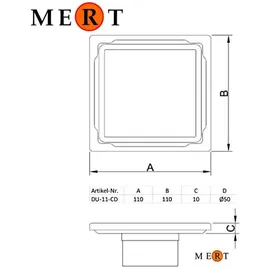 Mert Radiatoren Duschrinne Edelstahl Bodenablauf 110x110 mm Anthrazit