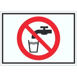 Kein Trinkwasser Symbol Aufkleber Nicht Trinken A0 (841x1189mm)