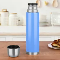 Gräwe Isolierflasche inkl. Reinigungsbürste, 1 Liter, mit Drehverschluss, hellblau,