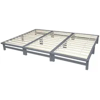 Homestyle4u Holzbett Grau Holz, Kiefer, 270x200 cm Schlafzimmer, Betten
