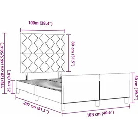 vidaXL Boxspringbett 100 x 200 cm Dunkelblau