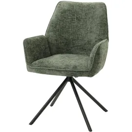 Mendler Esszimmerstuhl HWC-G67 Chenille grün