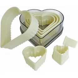 SCHNEIDER Ausstechersatz aus Nylon, Herz, Keksausstecher aus Nylon, 7-teiliges Set, gezackt