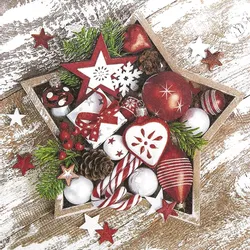 Home Fashion®, Star Arrangement, Lunch-Servietten aufgefaltetes Maß 33 cm x 33 cm, im Viertelfalz, 20 Stück pro Pack