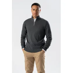 Pullover Halb Zip - Holzkohle Melange - Mann - M - TeeShoppen