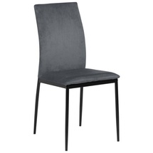 Actona Mid.you Stuhl Schwarz, Dunkelgrau rund 43.5x92x53 cm, Reach, Esszimmer, Stühle, Esszimmerstühle, Vierfußstühle