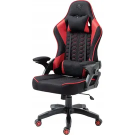 kraken chairs Gaming Stuhl Stoff, Bürostuhl Gaming Sessel, Höhenverstellbar Drehstuhl, Ergonomischer Gamer Stuhl Verstellbare Armlehne Lendenkissen Schwarz/Rot