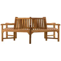 CLP Gartenbank, Teak, Holz, 250x93x250 cm Gartenmöbel, Gartenbänke