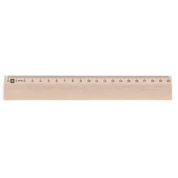 Metrie, Scholar-M20, Holzlineal, 1 abgeschrägte Kante,einseitige mm Skala, mit Aufhängebohrung, 20 cm abgeschrägte Kanten: einseitig