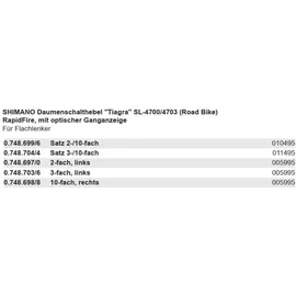 Shimano Tiagra SL-4700/4703 Schalthebel Set 3x10-fach 2016 Schalthebel 7 fach