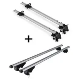 2x Fahrradträger Bike Pro + Dachträger Rio 120 kompatibel mit für Skoda Octavia Kombi ab 05