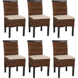 MCW Esszimmerstuhl Acireale Bananengeflecht braun 6er Set