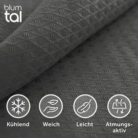 Blumtal Kühldecke 120x100 cm - Sommerdecke Bambus Viskose - Oeko-TEX zert. & kühlende Decke als Sofadecke Sommer/Reisedecke – Kühldecke Bett, - Dunkelgrau