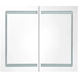 vidaXL LED-Spiegelschrank 77 cm grau