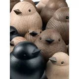 Novoform Holztier Mama Spatz Dekofigur, - Nachhaltig gefertigt 7,3 x 8 cm