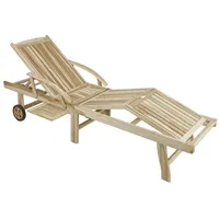Garden Pleasure Java Klappliege 195 x 59,5 x 35 cm natur inkl. Rollen
