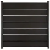GroJaSolid Grande Premium Steckzaun Komplettset mit Alu-Pfosten, Schwarz co-ex., 5,74 m