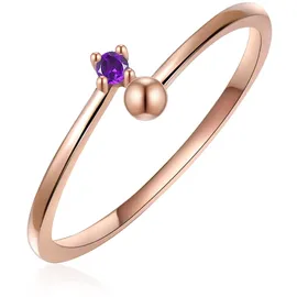 Glanzstücke München Ring Sterling Silber Amethyst in roségold, | Gr.: 60