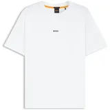 Boss T-Shirt mit Label-Print, Weiss, M