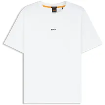 Boss T-Shirt mit Label-Print, Weiss, M