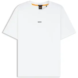 Boss T-Shirt mit Label-Print, Weiss, M