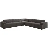 Luxusbetten24 Sofa Designer Sofa Monza Wohnlandschaft L XXL, in Cord grau
