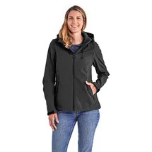 KILLTEC Damen Softshelljacke Softshell Jacke mit abzippbarer Kapuze Damen Softshelljacke wasserabweisend, Winddicht, atmungsaktiv 00200-schwarz 44