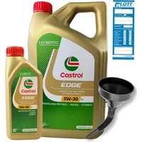 6 Liter CASTROL Edge Motoröl LL 5W-30 Longlife Titanium 5W 30 VW + Trichter