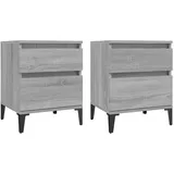 vidaXL Nachtschrank 2 Stk. 40 x 35 x 50 cm Grau