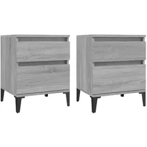 vidaXL Nachtschrank 2 Stk. 40 x 35 x 50 cm Grau