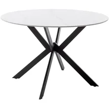MCA Furniture Esstisch »UBATE Vierfußtisch«, (1 St.), Keramik, Metall, weiß marmoriert, dining table, 4-6 Personen weiß