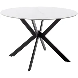 MCA Furniture Esstisch »UBATE Vierfußtisch«, (1 St.), Keramik, Metall, weiß marmoriert, dining table, 4-6 Personen weiß