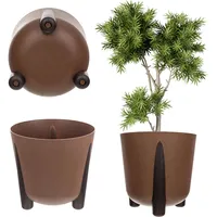 Kadax Blumentopf aus Kunststoff, Runder Pflanztopf, Dekorativer Blumenübe -
